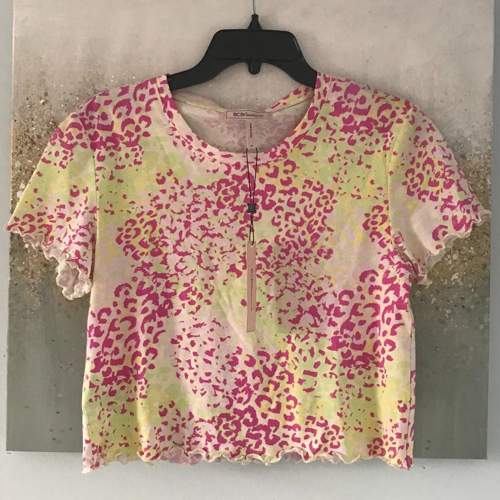 BCBGeneration Printed Top in Berry Multi (NWT)